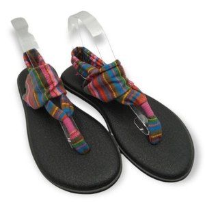 SOLD**Sanuk Serape Yoga Mat Sling Back Flip Flops Comfort Sandals Womens Size 10